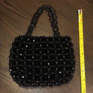 Velvet and bead evening bag